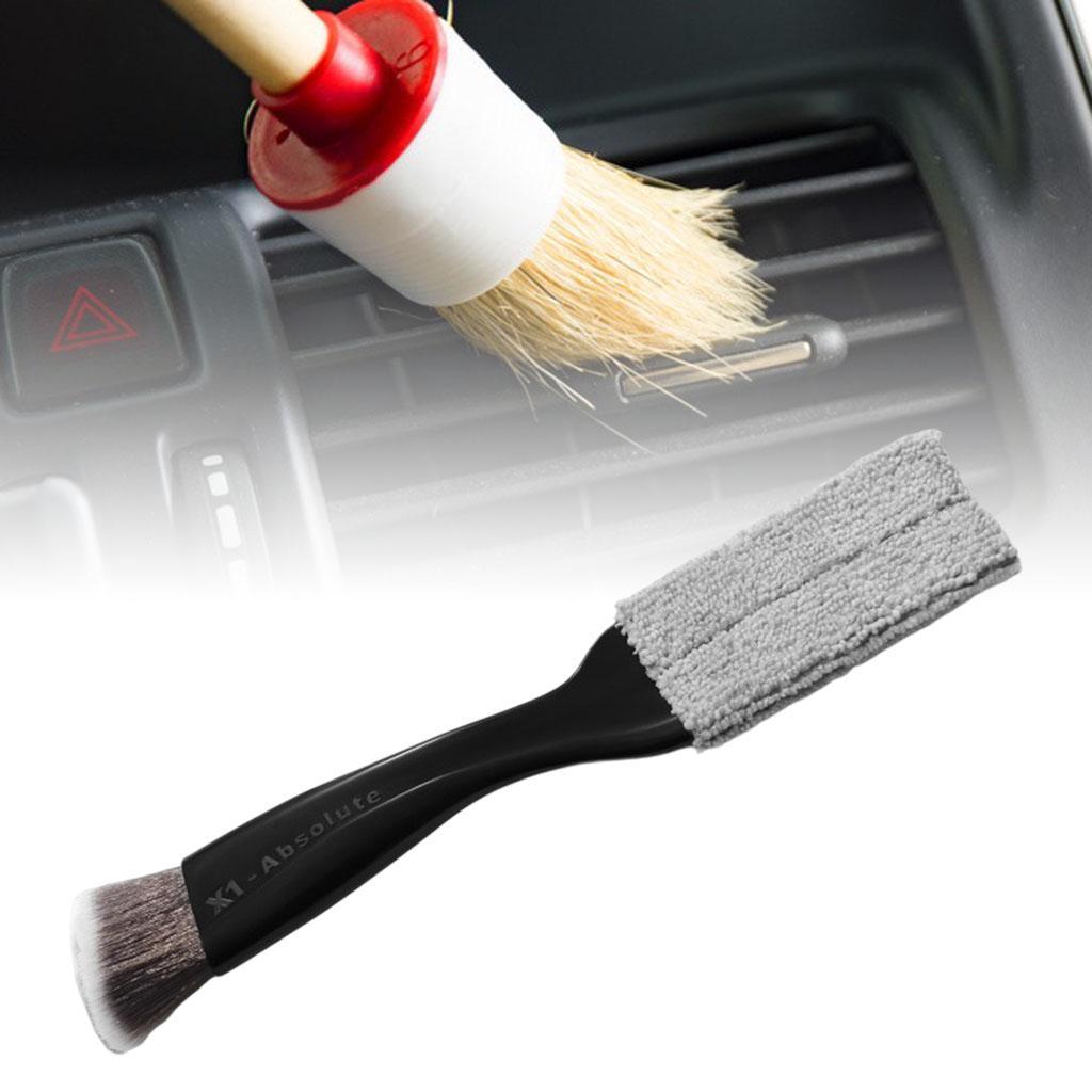 Double Ended Cleaner Car Duster Cleaning Brush for Window Blinds Black