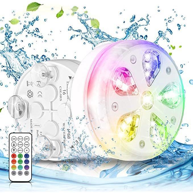 Đèn Led RGB Từ Tính Chống Nước Dùng Để Trang Trí Bể Bơi / Lặn Điều Khiển Từ Xa