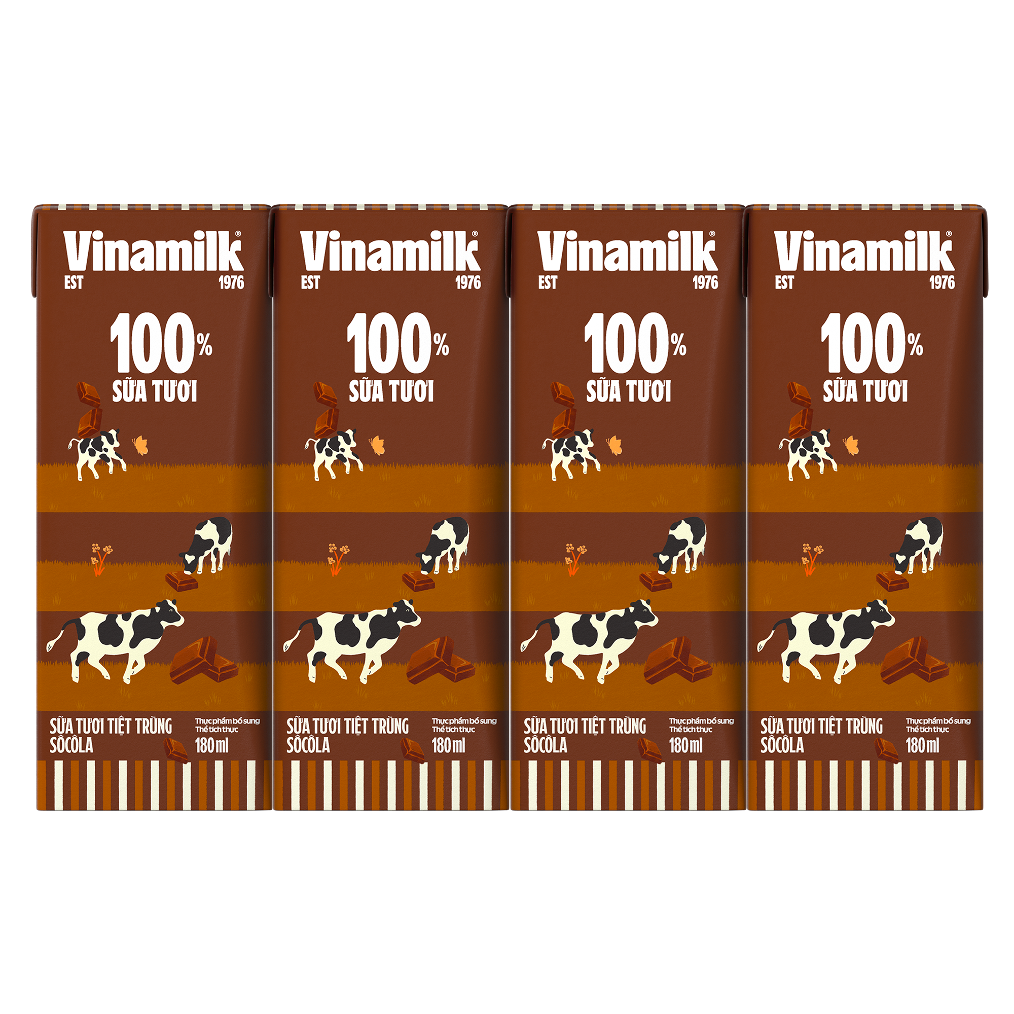 THÙNG 48 HỘP SỮA TƯƠI TIỆT TRÙNG VINAMILK 100% SÔCÔLA 180ML