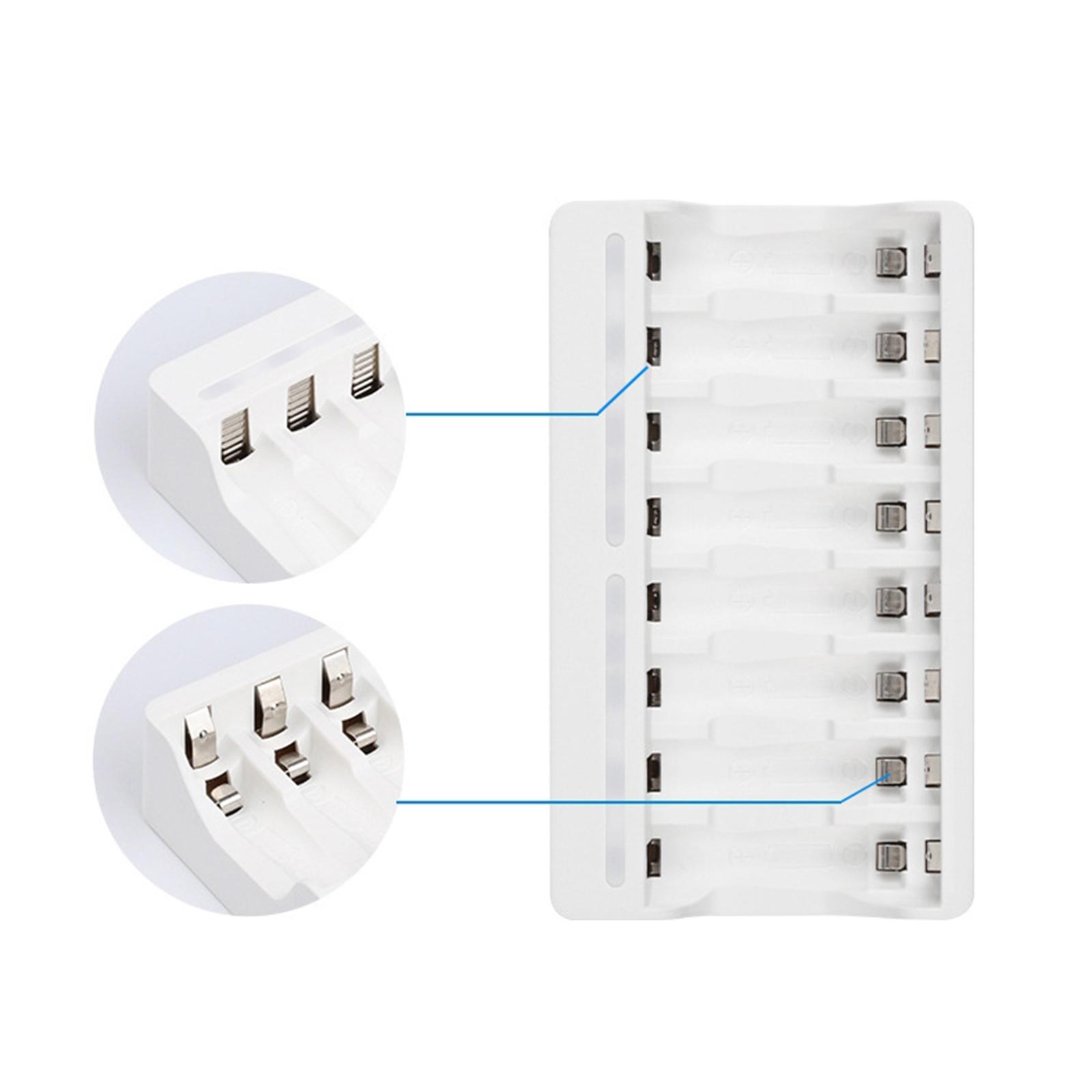 AA AAA Micro USB Charger, 8 Slots for NiMH Batteries, Fast Charging