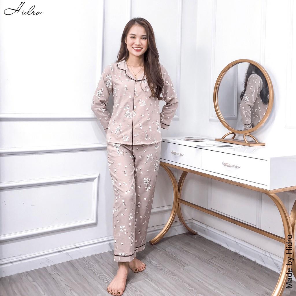 Bộ ngủ pijama nhung tăm dài tay