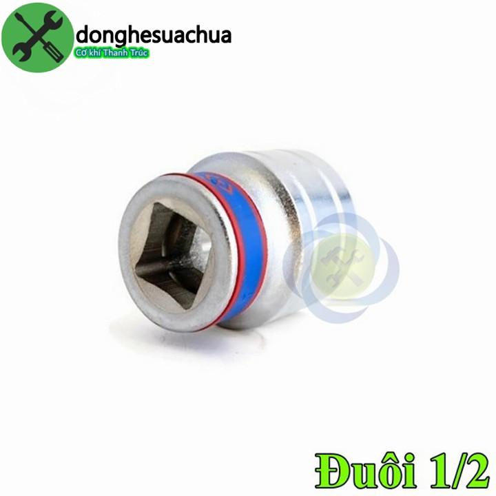 Tuýp 23mm 1/2 Kingtony 433023M 12 cạnh màu trắng dài 40mm