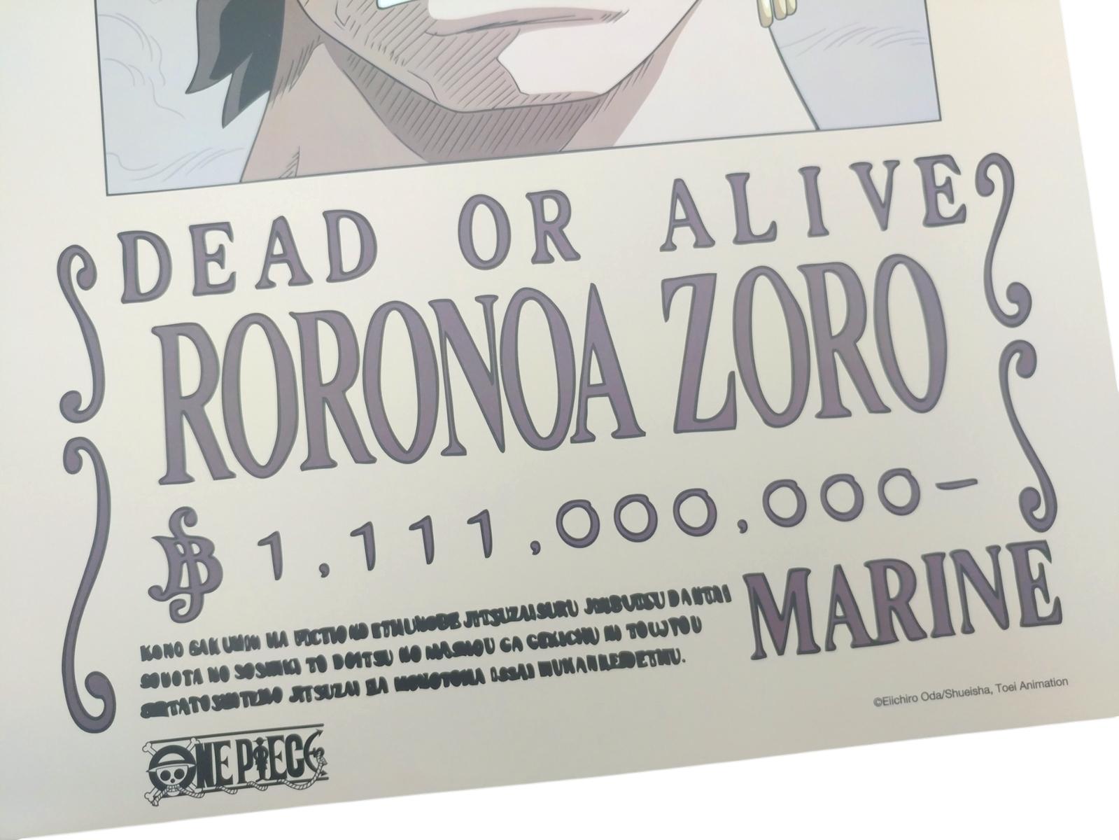 Poster One Piece V2 - Lệnh Truy Nã Zoro - TeenBox