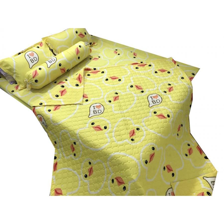 Set 5 món chăn hè ga chun Cotton Poly vịt vàng