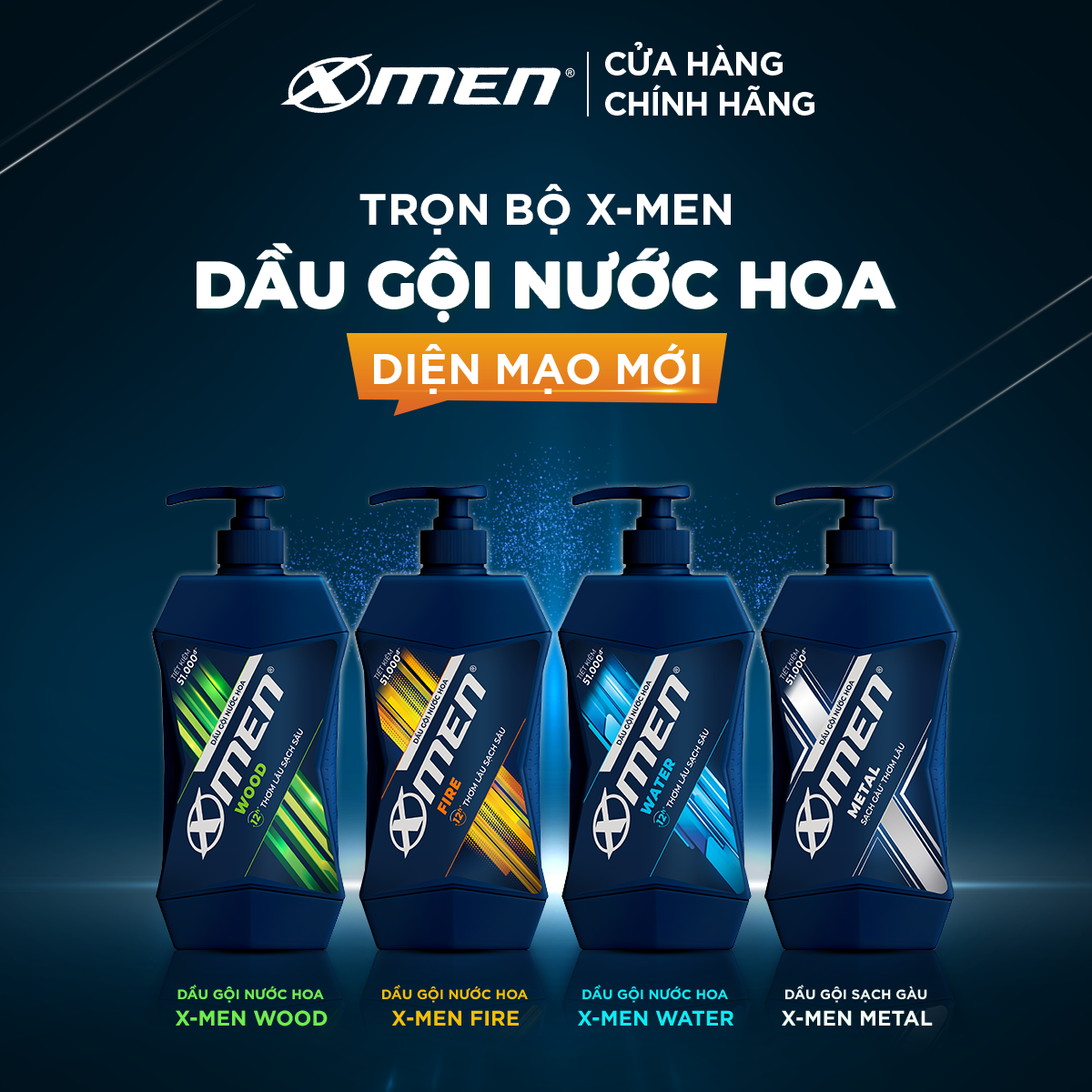 Combo Dầu Gội X-Men Nước hoa Wood 650G và Sữa Tắm X-Men Nước hoa Wood 650G