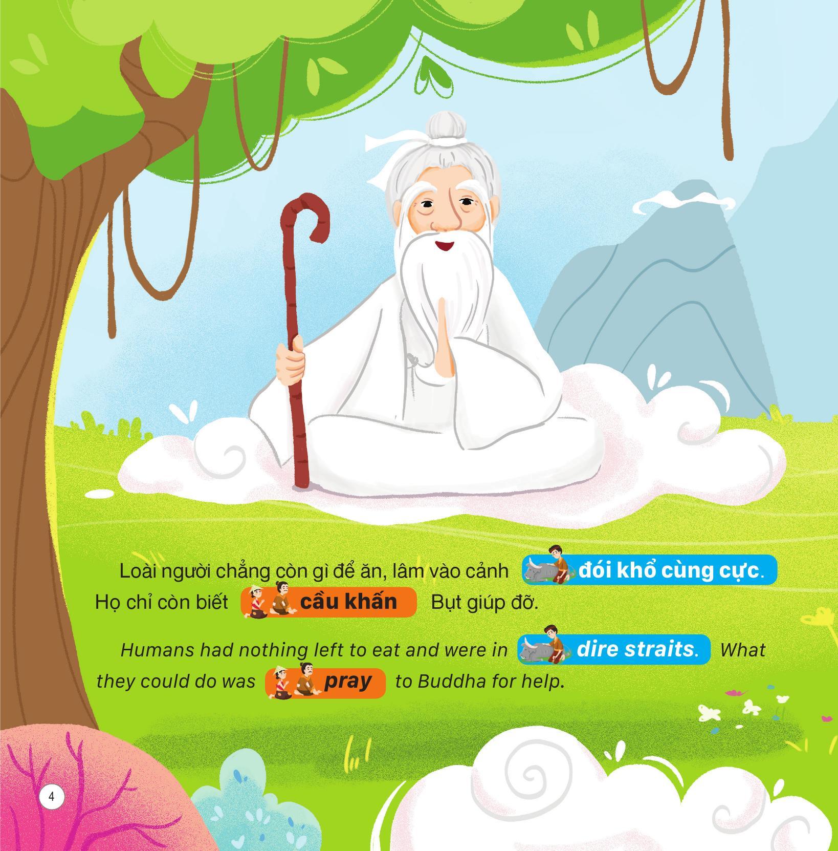 Sách - Truyện Cổ Tích Việt Nam - Sự Tích Cây Nêu Ngày Tết - Song Ngữ Việt-Anh