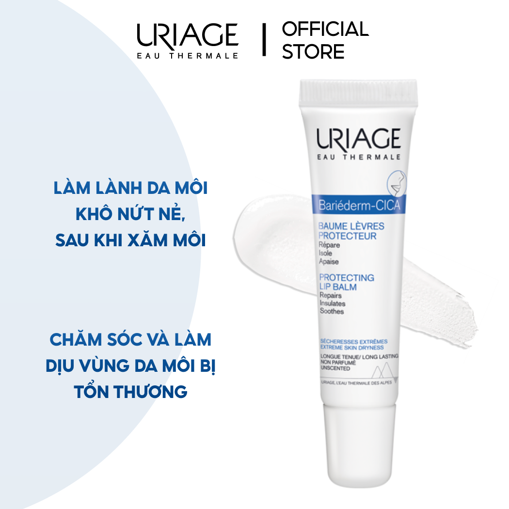 Kem dưỡng môi khô, nứt nẻ URIAGE BARIÉDERM CICA-LÈVRES BAUME PROTECTEUR 15ml