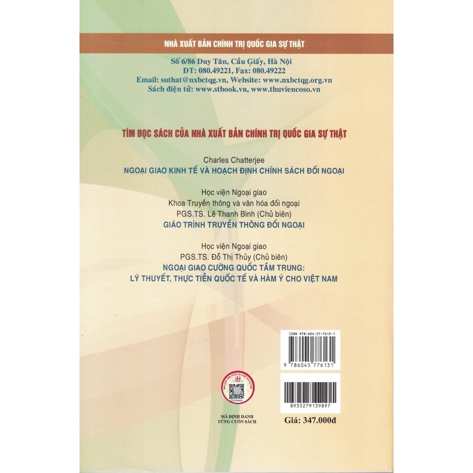 Ngoại Giao Và Công Tác Ngoại Giao - Sách chuyên khảo (Xuất bản lần thứ năm, có sửa chữa, bổ sung năm 2022)