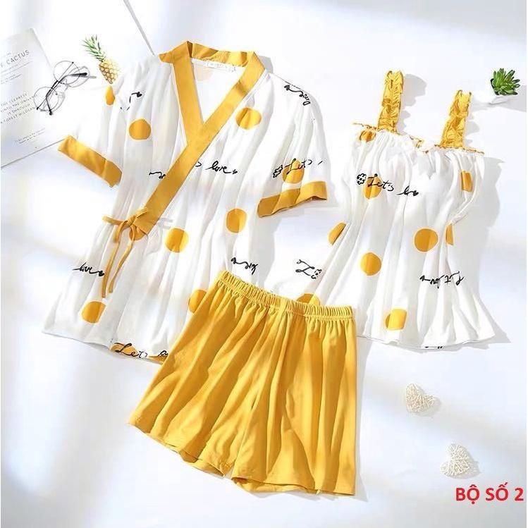 Set 3 món đồ bộ nữ mặc nhà chất cotton cao cấp siêu mát Phuongnamshop20 dq5