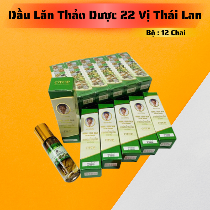 Bộ 12 Chai Dầu Lăn 22 Vị Thảo Dược Thái Lan