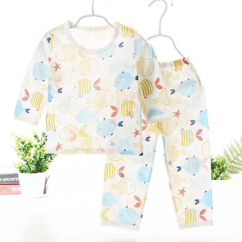 Bộ cotton thông hơi bé trai bé gái