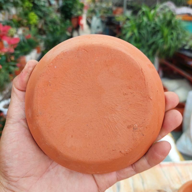 Chậu đất nung Bình Dương - Dĩa lót chậu, miệng dĩa 12cm, đáy dĩa 9cm