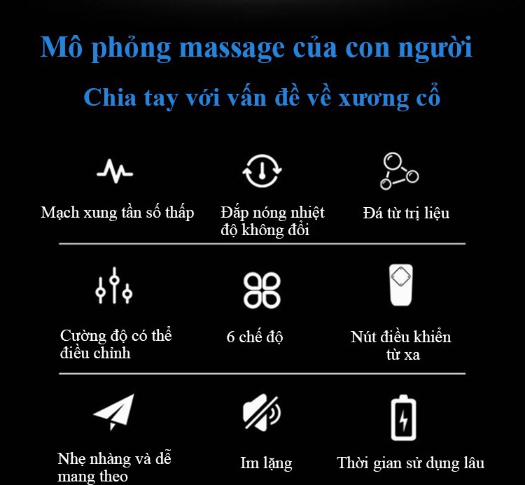 Máy massage cổ mạch xung thông minh TENS có chức năng chườm nóng