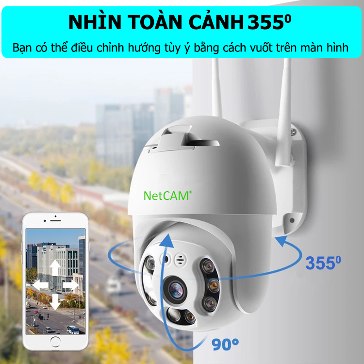 Camera IP Wifi Ngoài Trời Speed Dome NetCAM STA2.0 Full HD 1080P - Hàng Chính Hãng