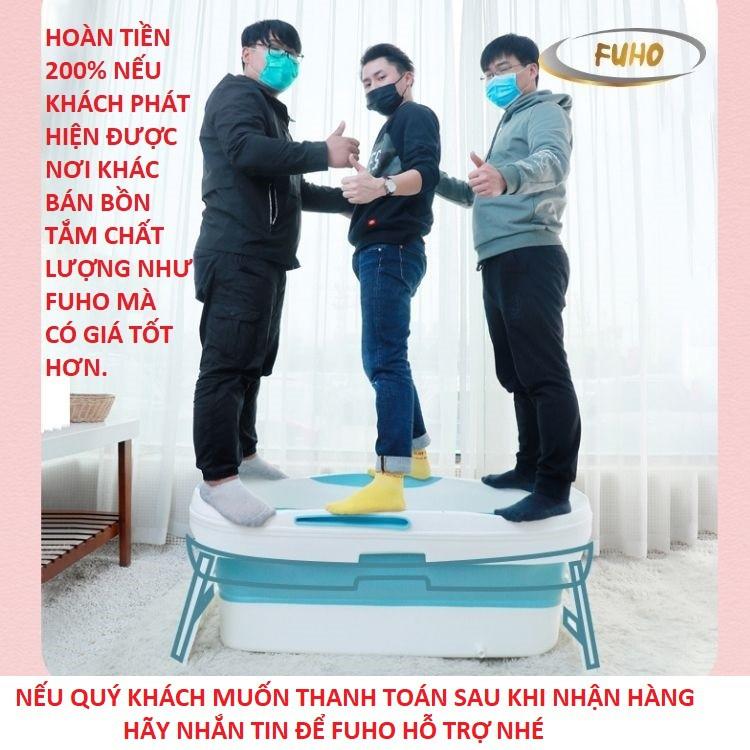 Bồn tắm gấp gọn cho người lớn FUHO chất liệu nhựa PP và hạt nhựa TPE, có thể làm bể bơi cho bé