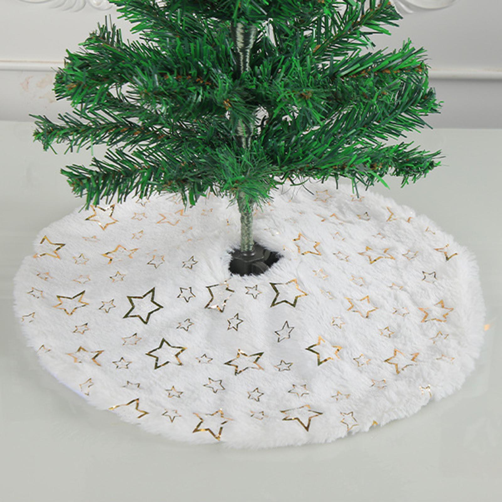 Christmas Tree Skirt, Luxury Faux Tree Skirt, Tree Mat Round Christmas Tree Apron, for Holiday New Year Xmas Decor Xmas Party