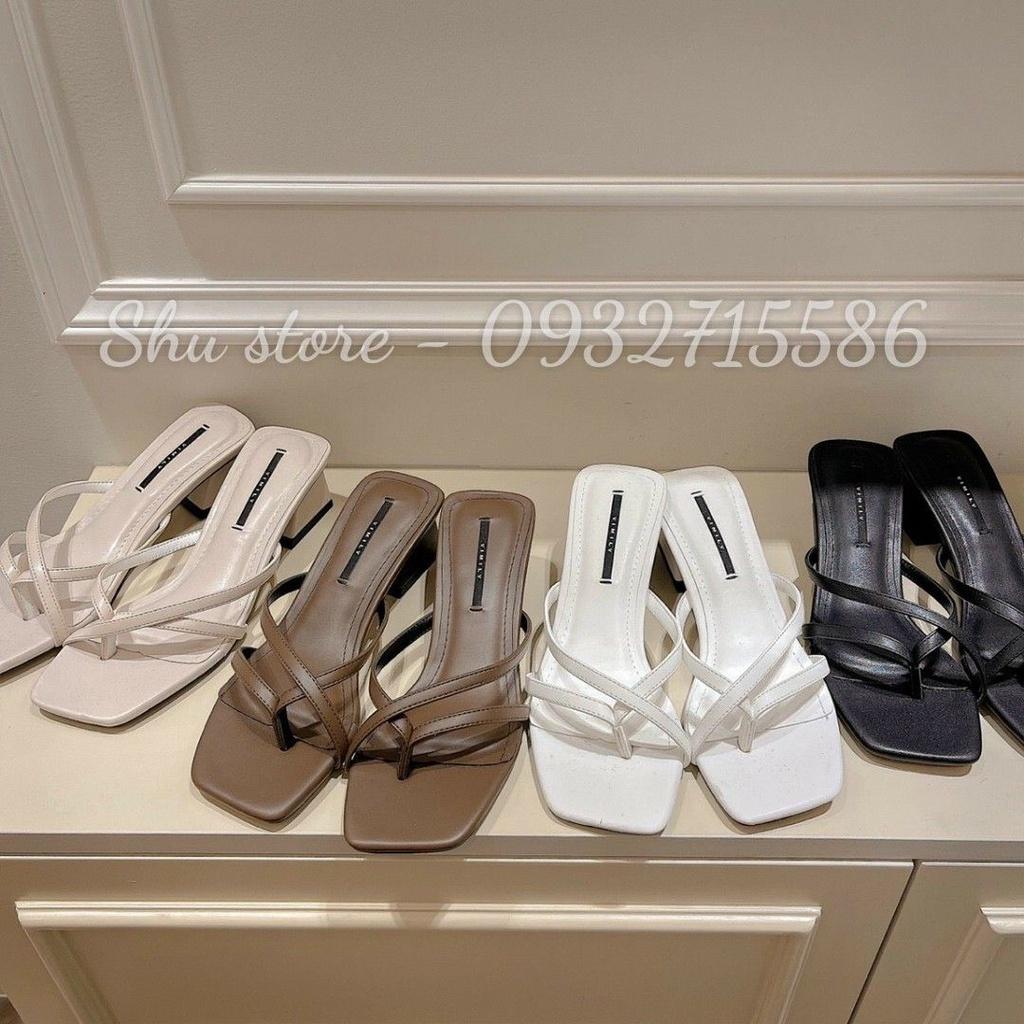 GUỐC KẸP NỮ 2 QUAI GÓT VUÔNG THỜI TRANG SHU STORE