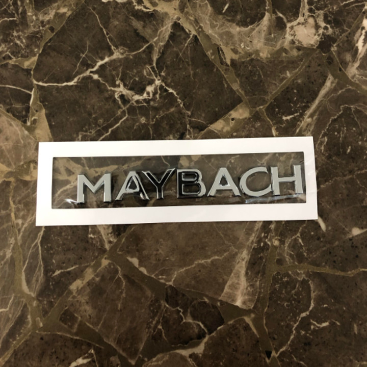 Decal tem chữ MAYBACH Inox cao cấp dán trang trí ô tô G80708