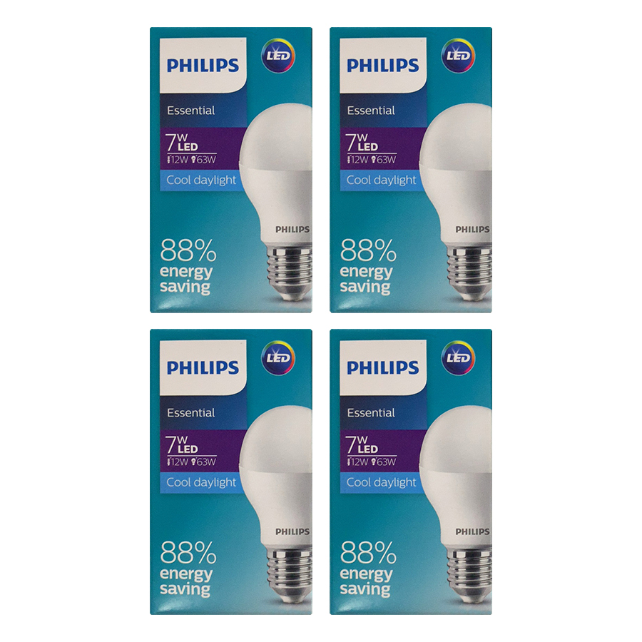 Bóng đèn Philips LED Essential Gen4 7W 3000K E27 A60 - Ánh sáng vàng