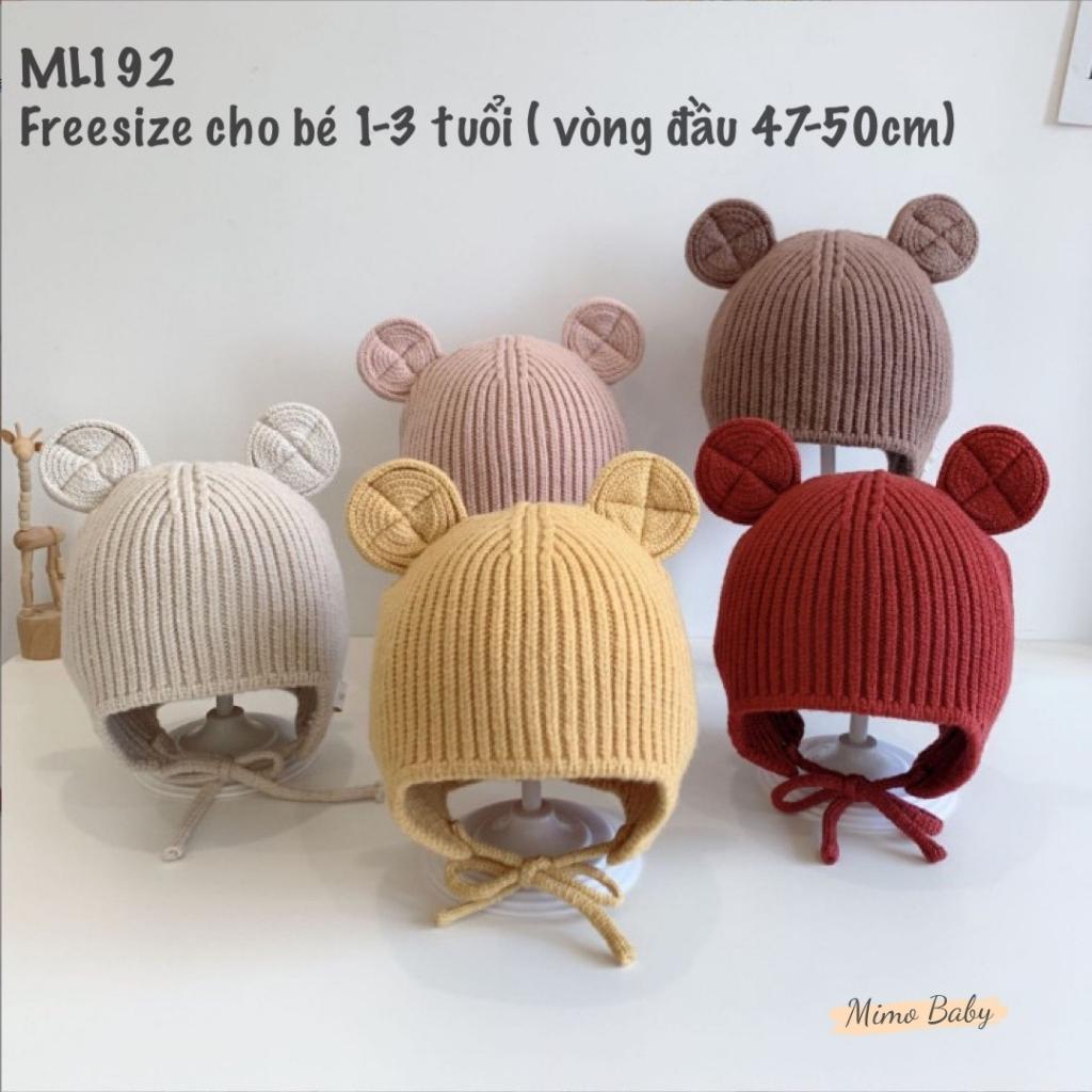 Mũ nón len mùa đông đan hình tai chuột dễ thương cho bé ML192 Mimo Baby