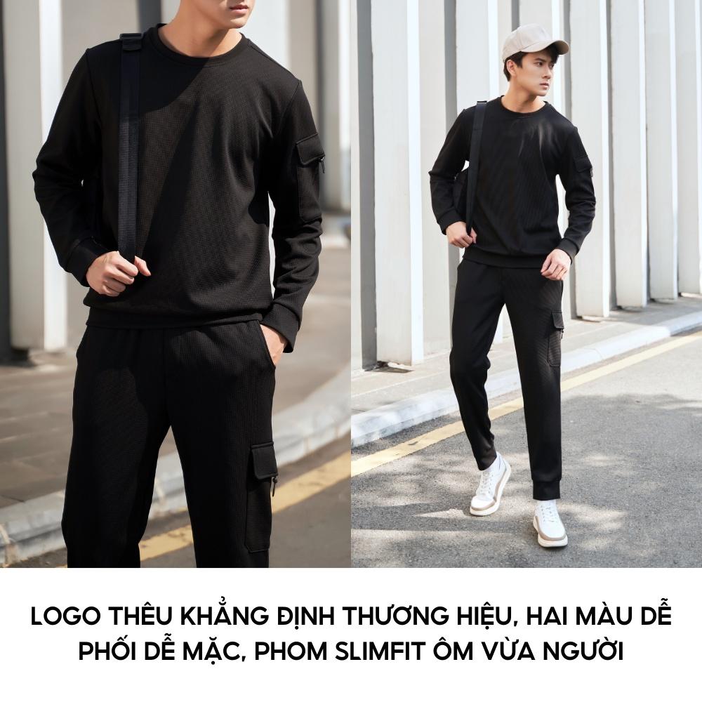 Bộ nỉ thể thao nam BILUXURY vải gỗ viscose cao cấp bền màu phom slimfit với độ ôm vừa tôn dáng