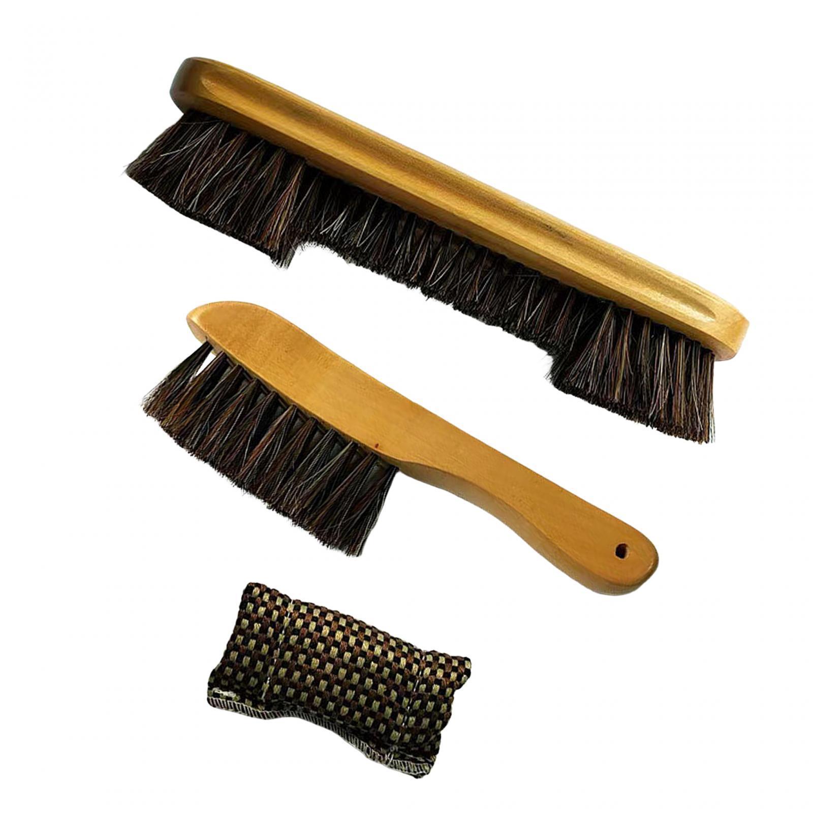 Billiards Table Cleaning Tool, Horse Hair Brush, Cleaning Tool Club Wipe, Wooden Handle Billiards Pool Table  Brush Set, Billiards Brush