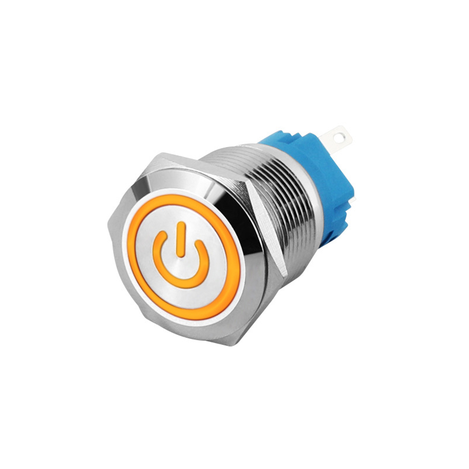 Nút nhấn Self-Lock 19mm, Công tắc nhấn tự khóa Kim loại có LED không thấm nước