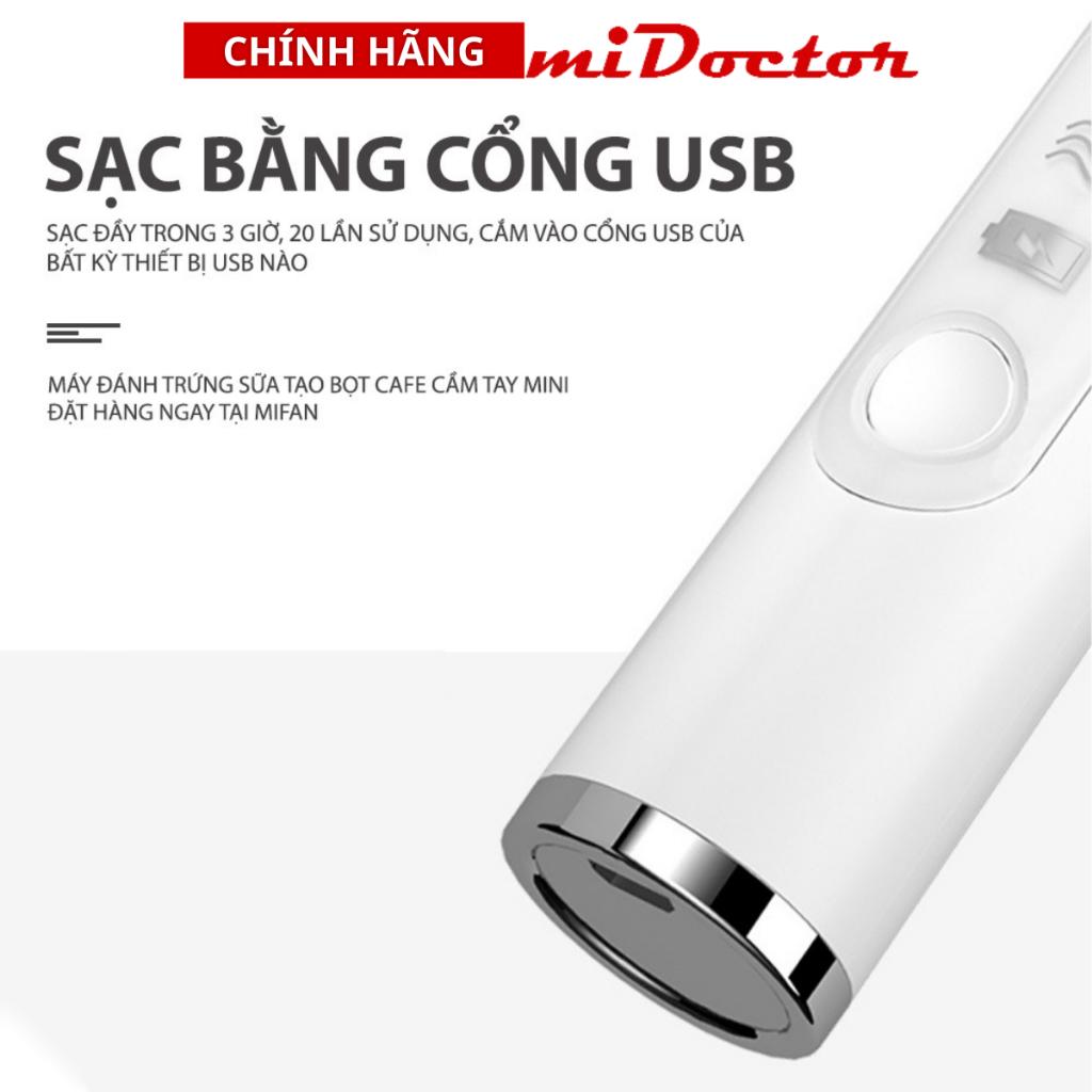 Máy Đánh Trứng Sữa Tạo Bọt Cafe Cầm Tay Mini Pin Sạc Cao Cấp miDoctor - Hàng Chính Hãng