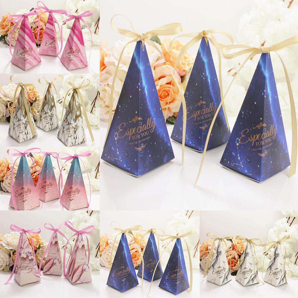 10 Pieces Triangle Shape Chocolate Candy Boxes Gift Boxes Wedding Favors