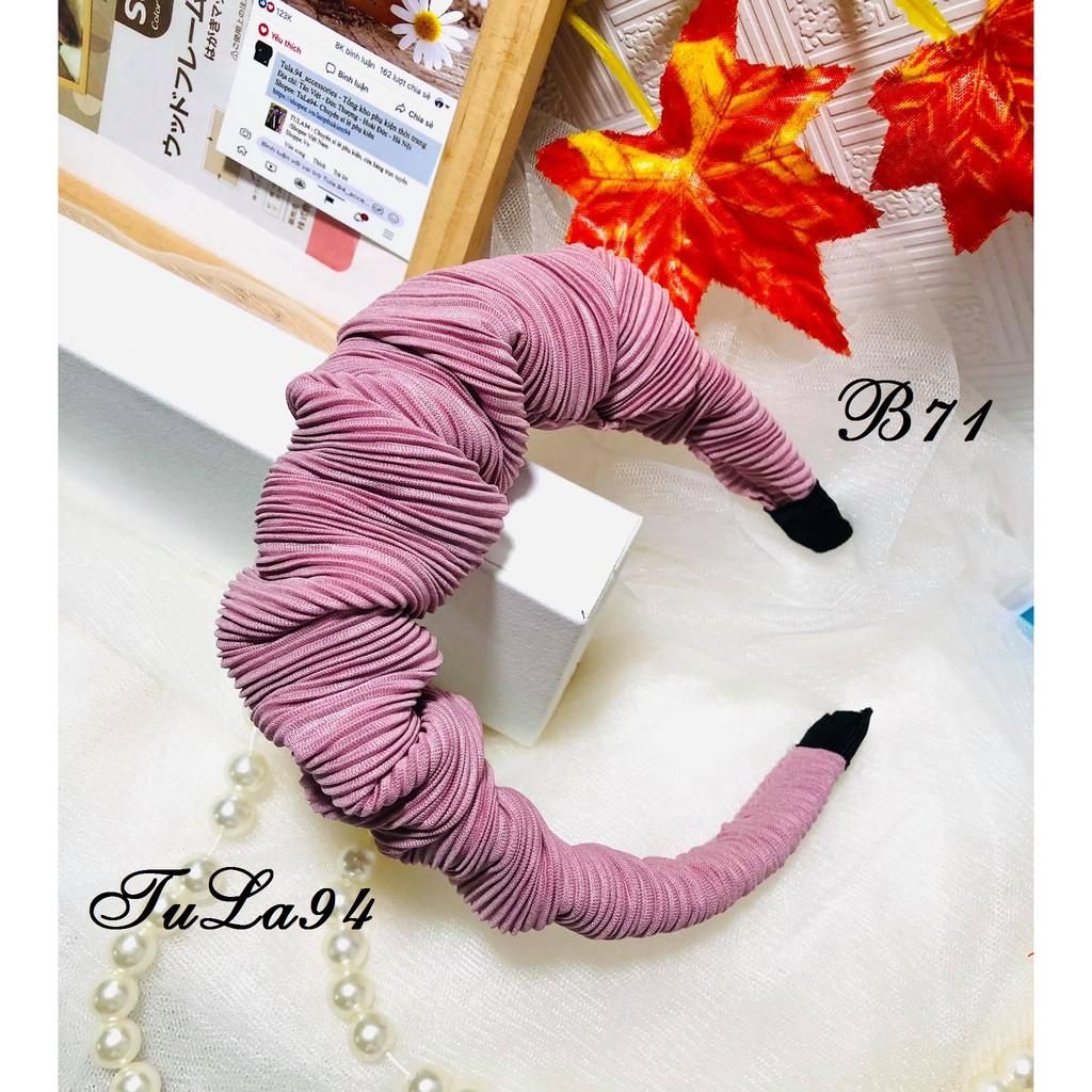 Băng đô, cài tóc vải nhún dập ly cho nữ TuLa94