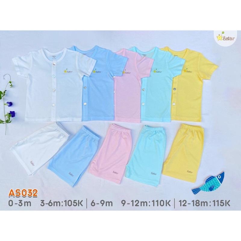 Bộ cộc tay cài thẳng Astar vải sợi tre mềm mịn cho bé