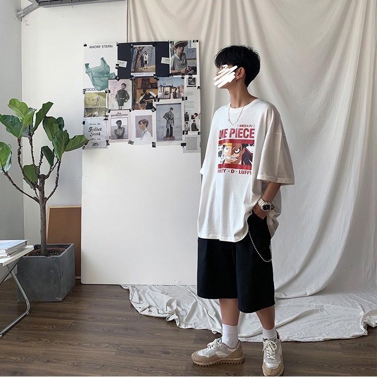 Áo thun tay lỡ form rộng hình Luffy - Áo One Piece tay lỡ unisex đẹp AC7