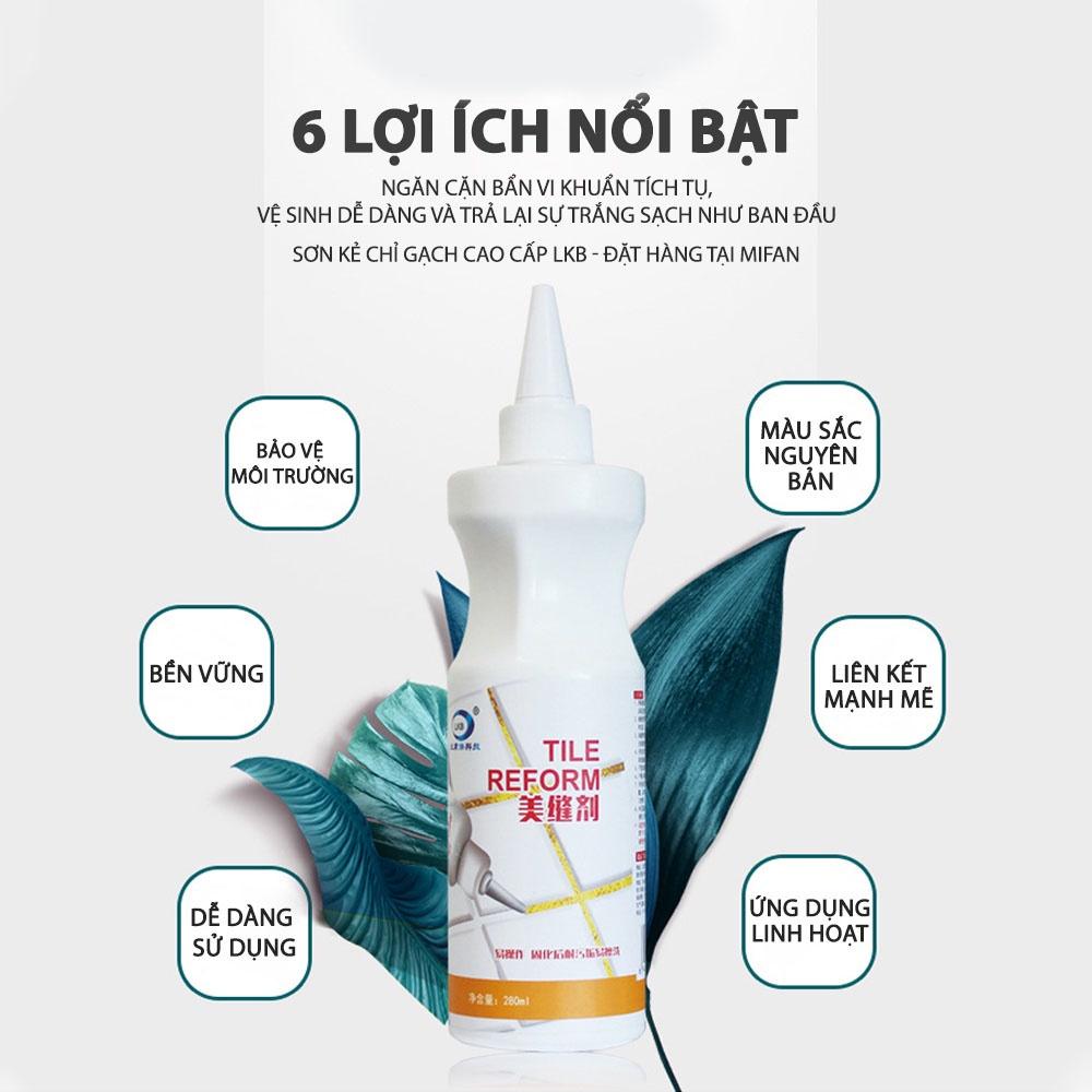 Sơn Kẻ Chỉ Gạch Cao Cấp LKB 280ml TAIKOMI- Làm mới mạch sàn nền nhà tắm, tường, bồn rửa chén, bồn cầu