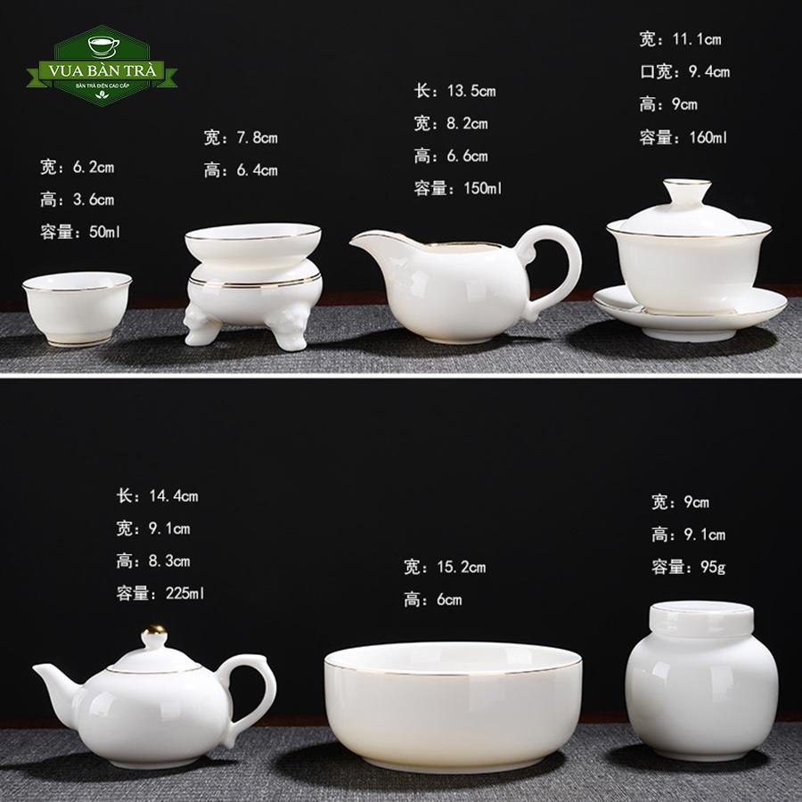 Bộ Ấm Chén Uống Trà Gốm Sứ Bạch Định Thấu Quang Cao Cấp