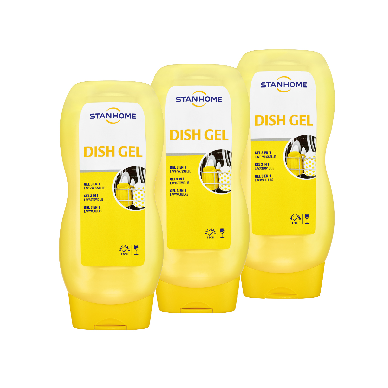 Set 3 Gel Rửa Bát Chuyên Dụng Cho Máy Rửa Bát Stanhome Dish Gel 720ml/chai