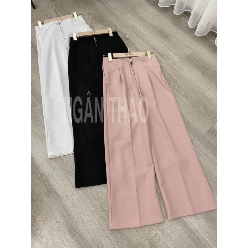 Quần ống rộng Quần culottes nữ lưng cao mặc đi làm đi học đi chơi che bụng ba màu mẫu mới