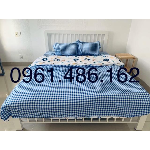 Giường sắt khung hộp 4-8 - BH 2 năm - freeship HCm
