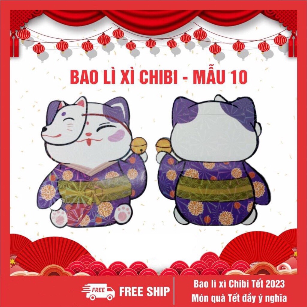 Bao lì xì chibi Tết 2023 cute dễ thương có phản quang - Giao mẫu ngẫu nhiên