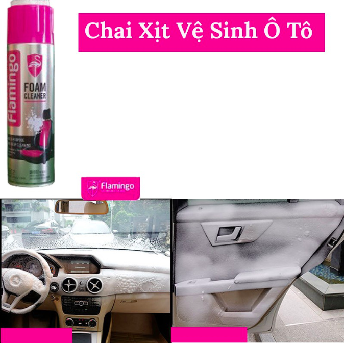 Bình xịt Flamingo F002 vệ sinh nội thất ô tô, vệ sinh ghế xe ô tô - Thể tích: 650 ml - Bình xịt đa năng vệ sinh nội thất ô tô