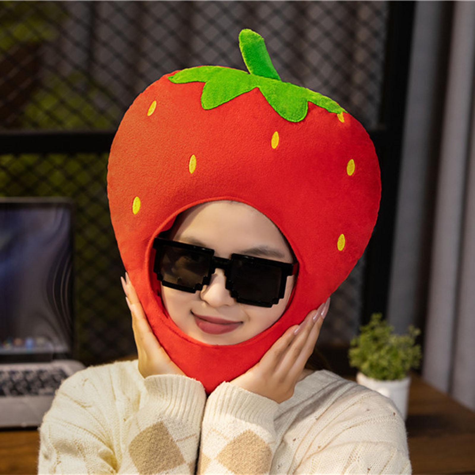 Funny Strawberry Hat Cartoon Novelty Headdress for Cosplay Role Play Holiday