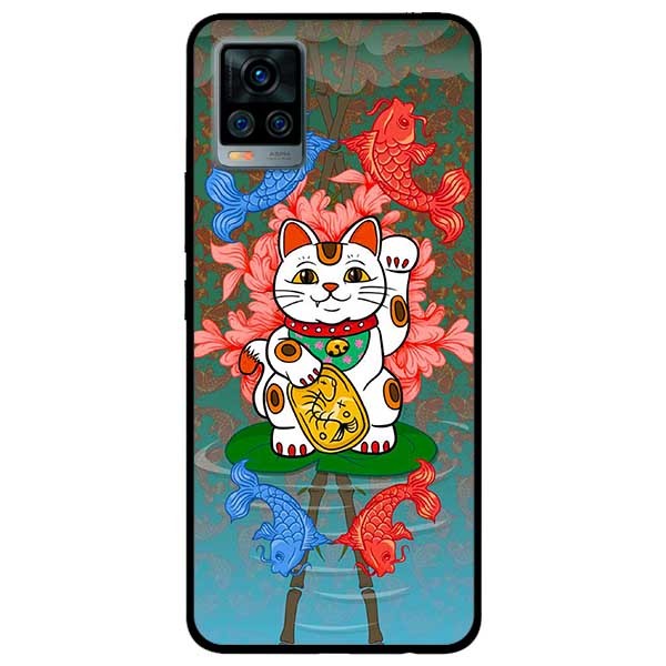Ốp lưng dành cho Vivo V20 mẫu Mèo Và Cá Chép
