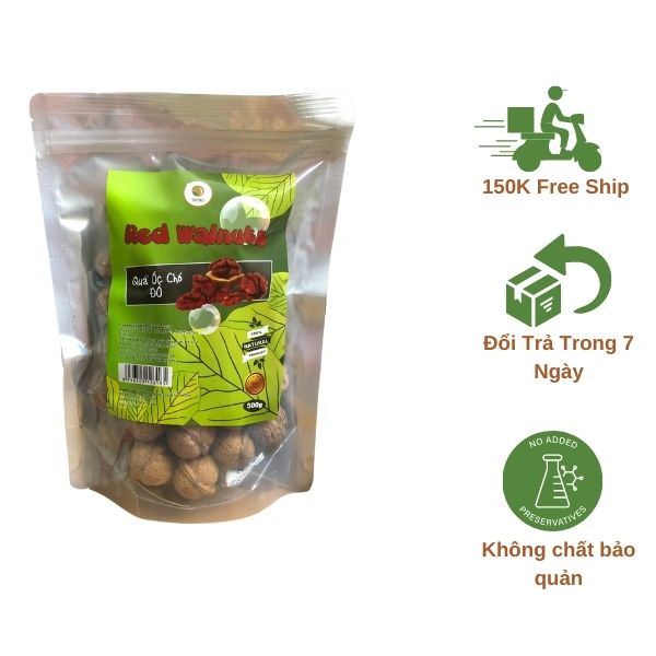 Quả óc chó đỏ nguyên vỏ 500gr_Hạt dinh dưỡng cho bà bầu, trẻ em, làm sữa hạt, hỗ trợ làm đẹp _ kèm đồ khui