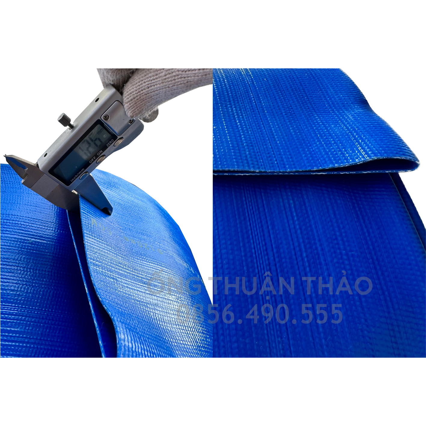 ỐNG BẠT CỐT DÙ PHI 120MM XANH DƯƠNG CUỘN 20 MÉT - ỐNG BẠT NƯỚC ỐNG THUẬN THẢO
