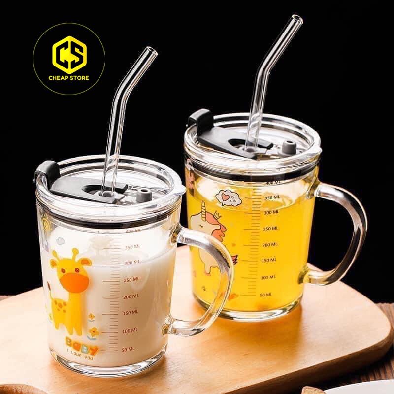 Cốc chia ml có nắp kèm ống hút, cốc chia ml, cốc chi vạch, cốc chia ml thủy tinh, cốc chia ml có nắp