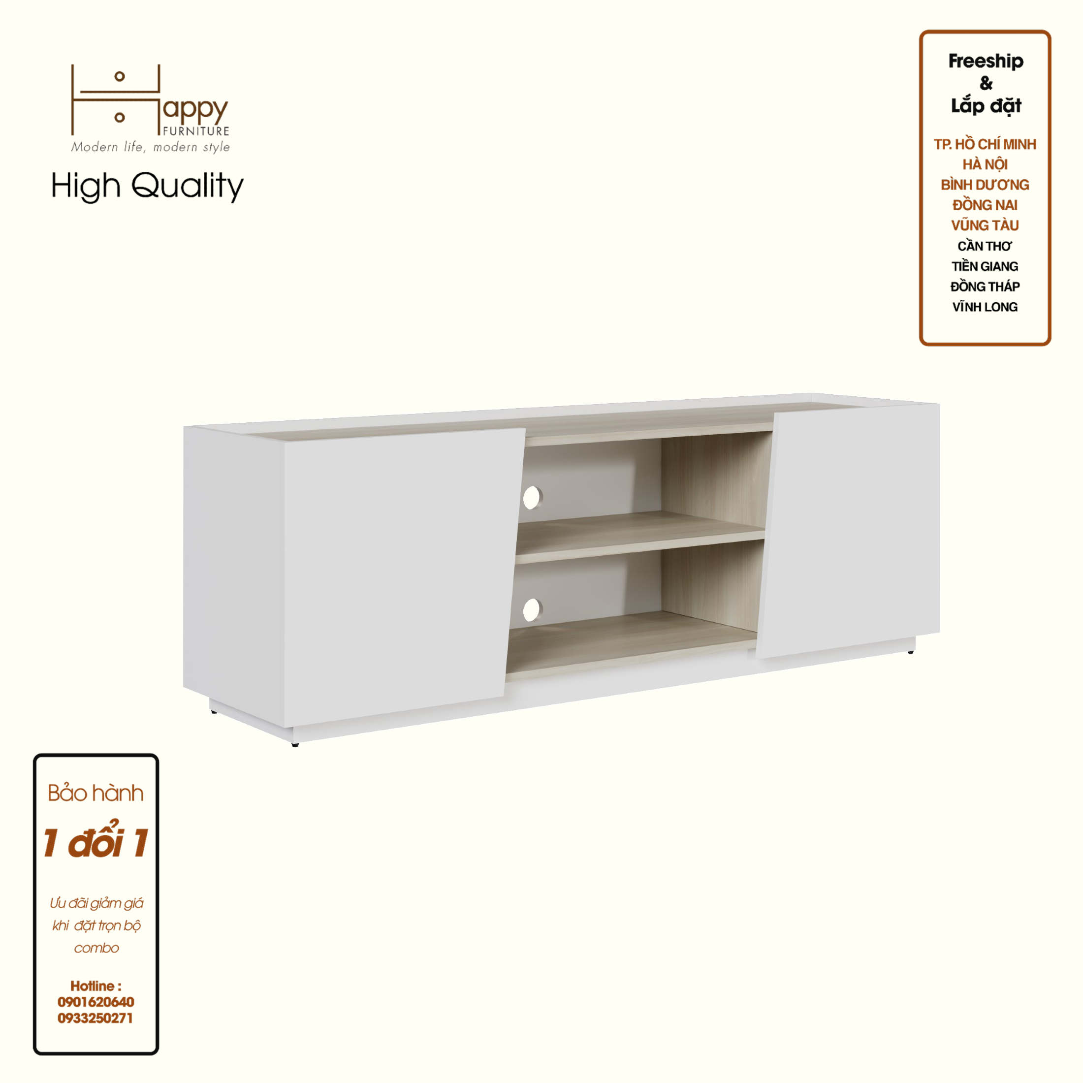 VIGGO, Kệ TV 2 cửa mở, 160cm x 40cm x 54cm , KTV_048