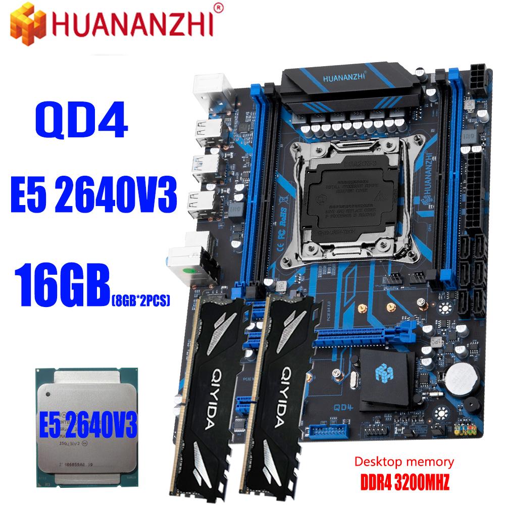 Bo mạch chủ Huananzhi QD4 LGA2011-3 Bộ bo mạch chủ E5 2640 V3 DDR4 16G 3200MHZ NVME M.2 USB3.0 SATA3 Combo
