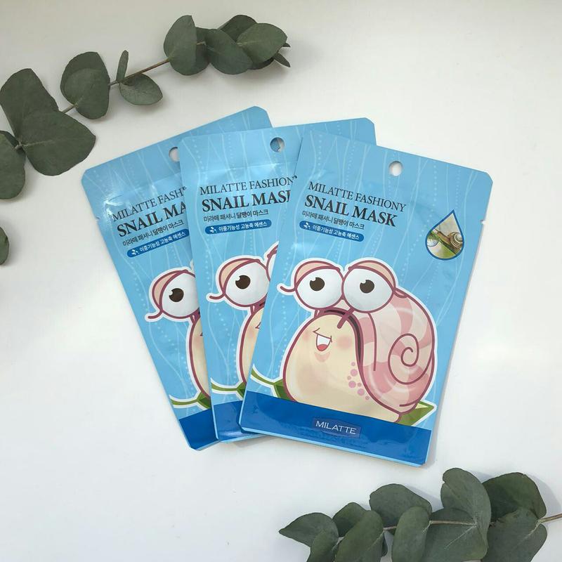 Mặt nạ dưỡng da chiết xuất từ ốc sên Milatte Fashiony Snail Mask - Hộp 10 miếng