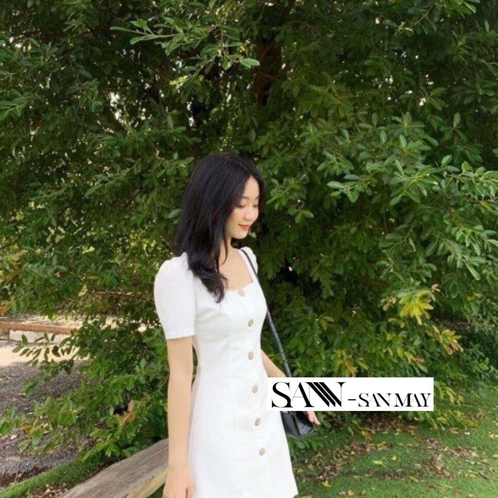 Váy Cổ Vuông Body, Đầm Công Sở Ôm Dáng Hàn Quốc Sang Trọng SANMAY Thiết Kế Phù Hợp Dự Tiệc Cưới VD009