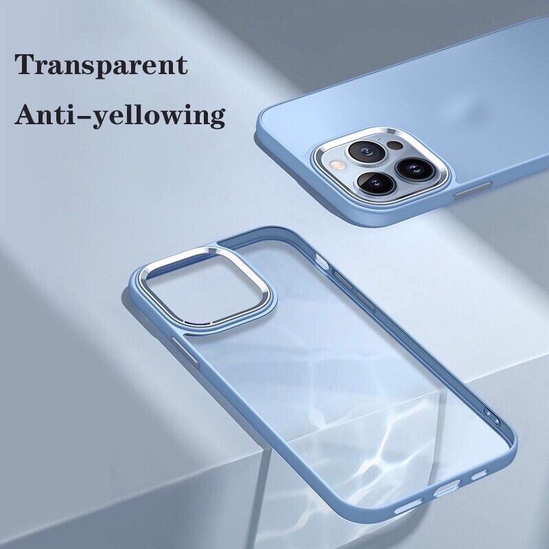 Ốp kim loại gắn len khung camera trong suốt chống ố vàng bảo vệ camera cho 13 12 11 promax