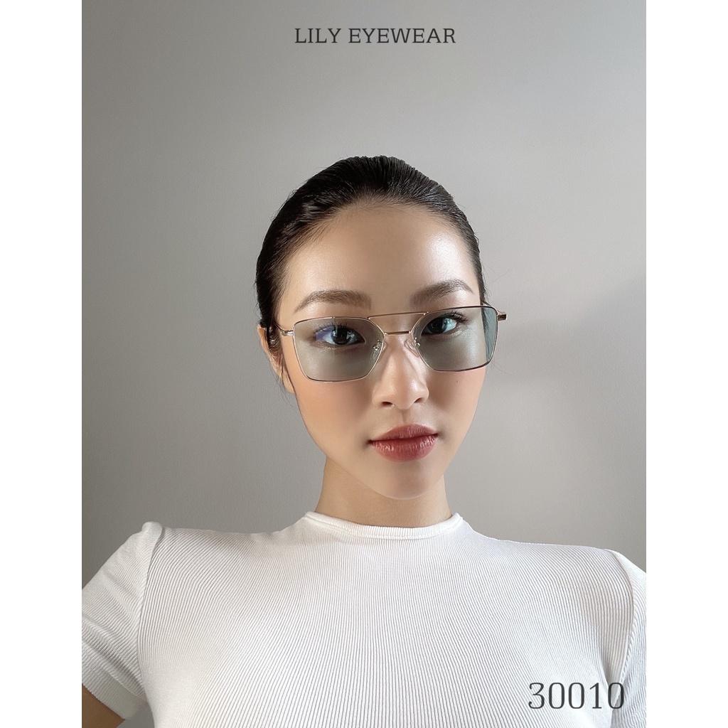 Kính râm nam nữ LILYEYEWEAR mắt vuông chống UV400 phù hợp mặt nhỏ thiết kế mới lạ 30010